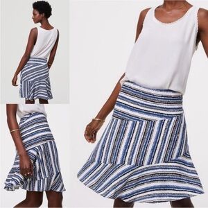 Ann Taylor LOFT Tidal Stripe Seamed Skirt Sz 4 NWOT